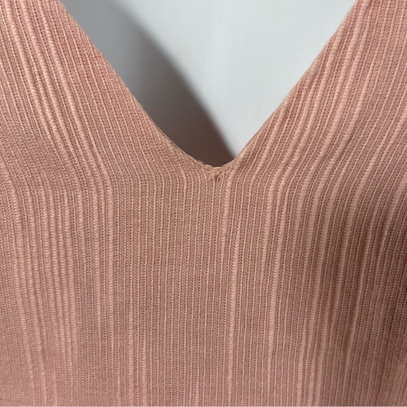 BCBGeneration Cocktail Mini Dress Textured Stripes Ruffle Pink Sz 0 Balletcore - Picture 5 of 13